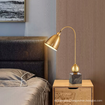 Nordic  modern gold metal hotel bedside table lamp